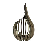 Elegant Lotus-Shaped Wooden Candle Holder Display Shelf