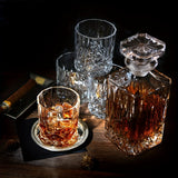 7pcs, Wine Glass Set, Glass Whiskey Decanter And Whiskey Glasses Set, Decanter With 6 Double Layered Vintage Glasses, Lead Free Whiskey Glassware, Accessories, Bar Supplies - Julia M LifeStyles