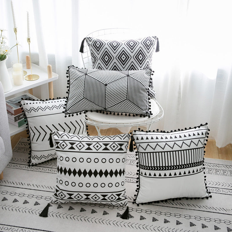 Bohemian Elegance Plush Throw Pillow Cover 30x50cm & 45x45cm