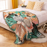 Artistic Cotton-Acrylic Knit Throw Blanket – Elegant American Style Designs