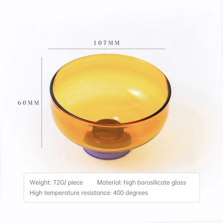 Colored Glass Bowl, Fruit Salad Bowl, Soup Bowl, Tableware, Household Heat-Resistant Transparent Rice Bowl, Spoon Set