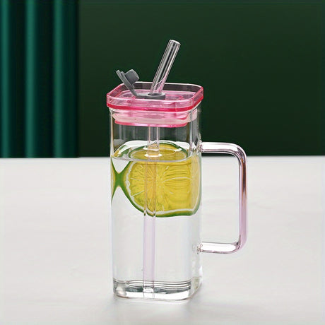 1pc Insulated High Temperature Resistant Straw Cup with Comfort Grip Handle - Perfect for Enjoying Hot Beverages, Juice, Coffee, Milk, and Tea on-the-go, Durable, Dishwasher Safe, and BPA-Free