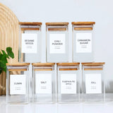 12-Piece Heat-Resistant Glass Spice Jar Set with Stickers - Julia M LifeStyles