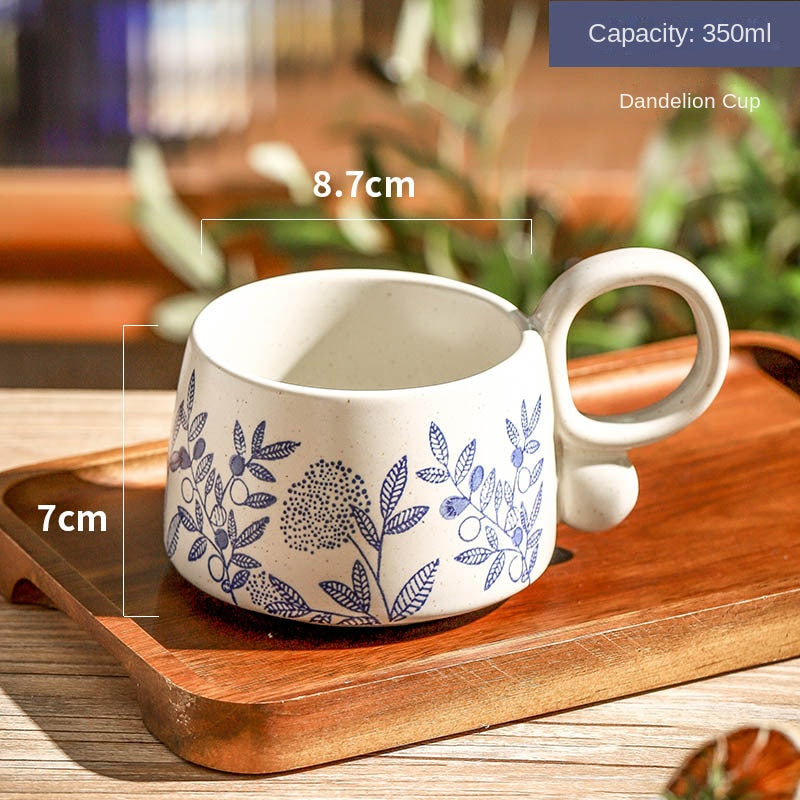 Hand-Painted Blue & White Ceramic Mug