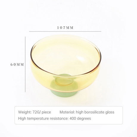 Colored Glass Bowl, Fruit Salad Bowl, Soup Bowl, Tableware, Household Heat-Resistant Transparent Rice Bowl, Spoon Set