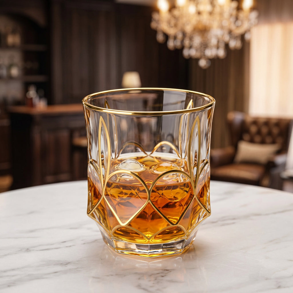 Gilded Hour Whiskey Glass