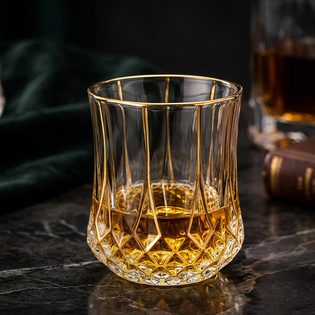 Gilded Hour Whiskey Glass