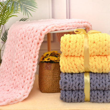Handmade Thick Wool Woven Blanket in Various Colors