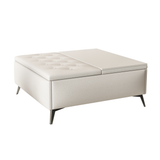 35 inch Wide Square storage benches Coffee Table with Lift Top Oversized Storage Ottoman in Upholstered for Living Room