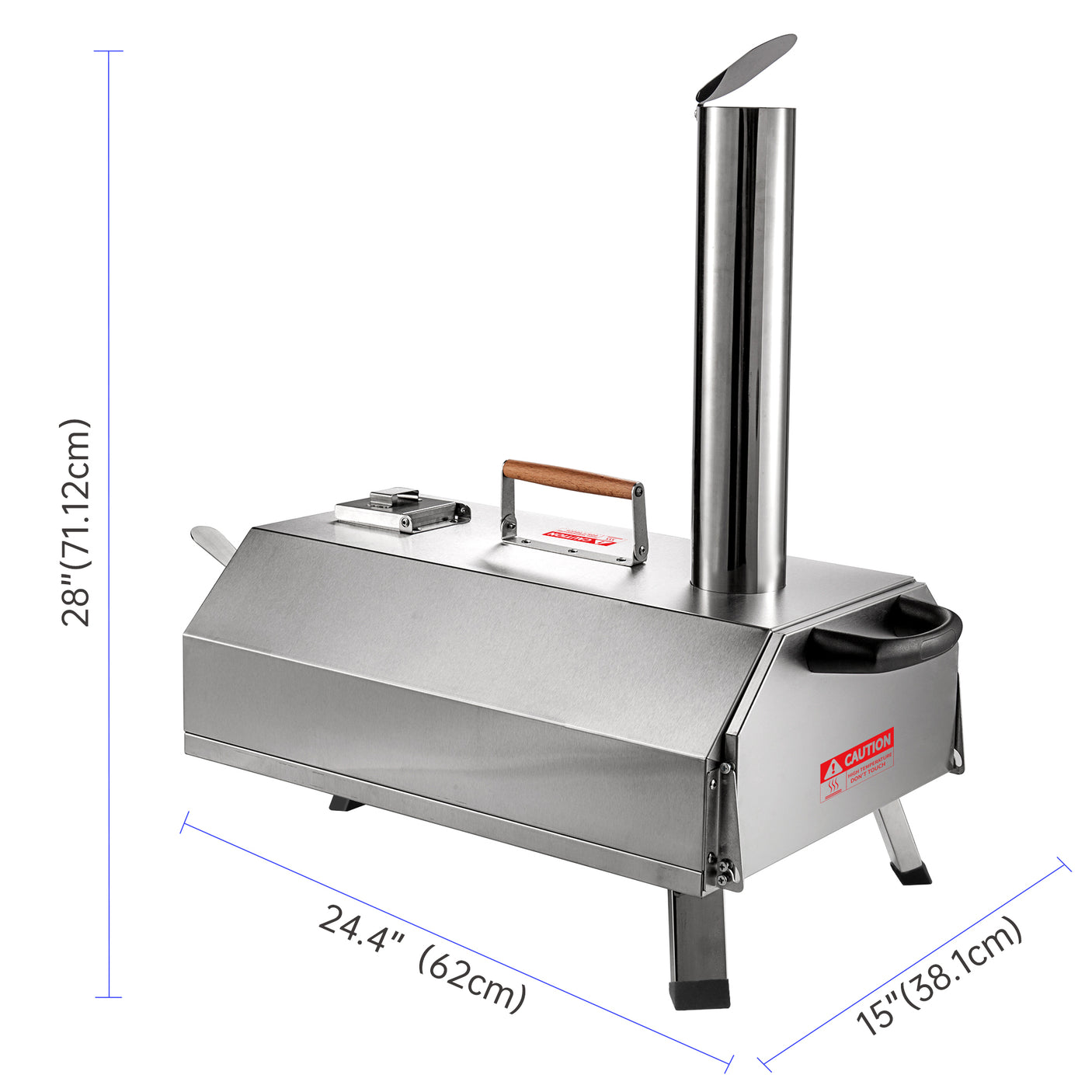 Semi-Automatic Silver 12 Outdoor Pizza Oven Portable Wood Fired Pizza Oven - Julia M LifeStyles