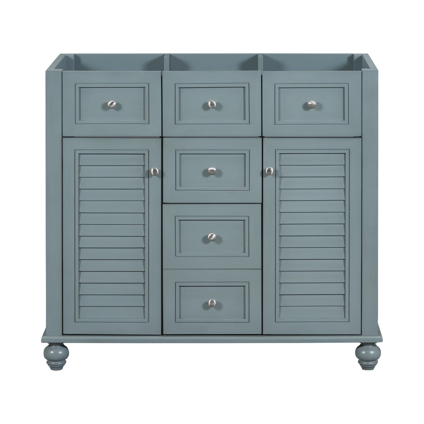 36 "No sink, with 2 drawers and soft closing door, independent makeup rack, bathroom cabinet, blue (excluding sink) Julia M Home & Kitchen