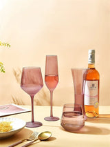 Purple Frosted Glass Wine Goblet: Elegant Champagne Cup Julia M Home & Kitchen