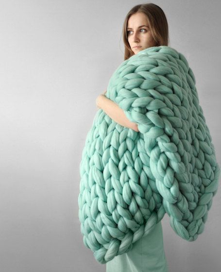 Nordic Thick Wool Hand-Woven Luxury Blanket Julia M Home & Kitchen