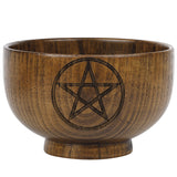 New Pentagram Wooden Bowl Three-Phase Moon Goddess Storage Bowl Wika WICCA Altar Ornament