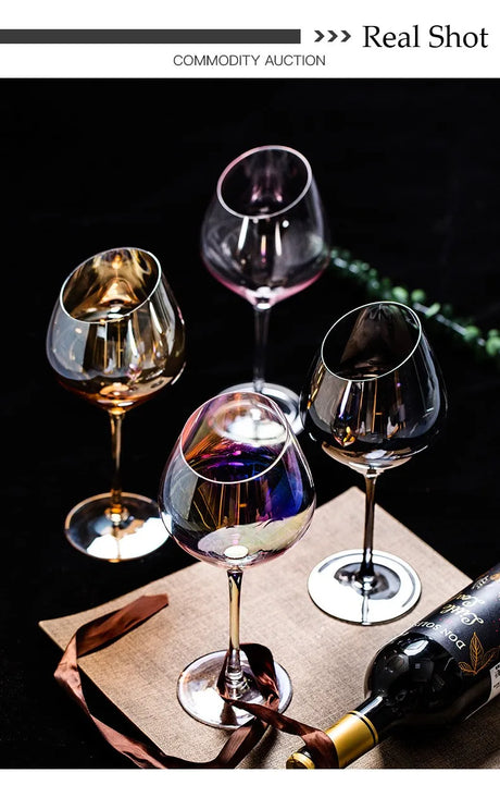 Creative Bevel Champagne Wine Glass Cups Crystal Transparent Goblet Colored Glasses Nordic Ins Style Color Changing Wine Cup