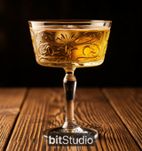 Totem Engraved Tall Cocktail Glass Wide Mouth Martini Glass