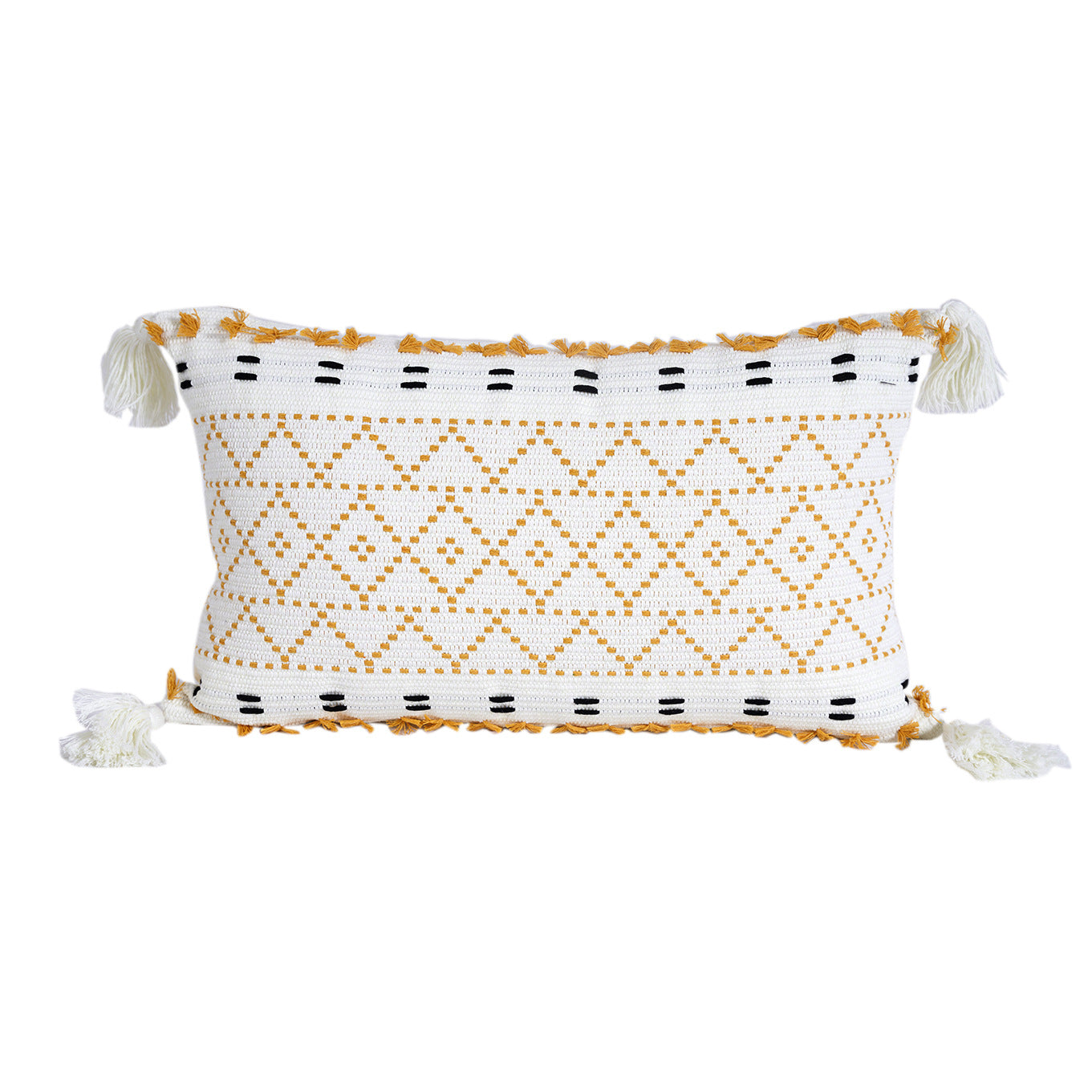 Nordic Geometric Tassel Cotton Plush Pillow Cover