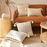 Nordic Geometric Tassel Cotton Plush Pillow Cover