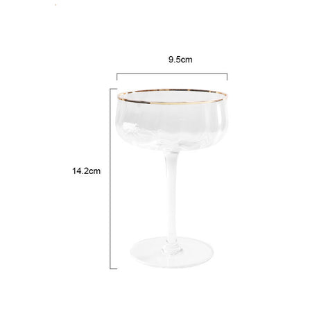 Tulip Gift Crystal Ribbed Cocktail & Wine Glass Set – Elegant Modern Glassware
