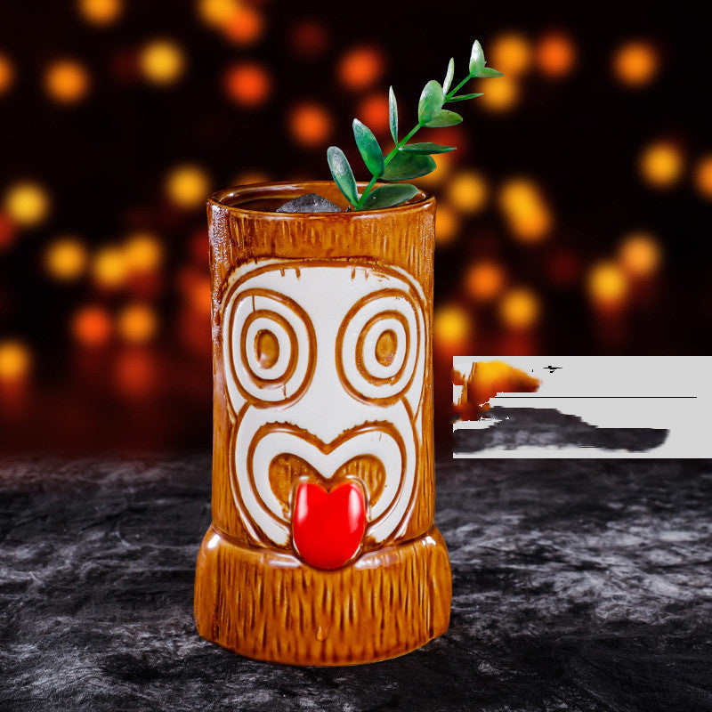 350ml-700ml Ceramic Tiki Mug Creative Porcelain Beer Wine Mug Cup