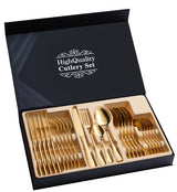 Premium 24-Piece Stainless Steel Cutlery Set in Elegant Gift Box