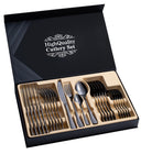 Lumière Mirror-Polish 24-Piece Stainless Steel Cutlery Set, Service for 6