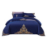 Blue Embroidered Cotton Matte 4-piece Set Julia M Home & Kitchen