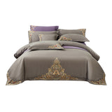 Blue Embroidered Cotton Matte 4-piece Set Julia M Home & Kitchen