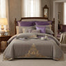 Blue Embroidered Cotton Matte 4-piece Set Julia M Home & Kitchen