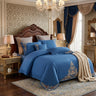 Blue Embroidered Cotton Matte 4-piece Set Julia M Home & Kitchen