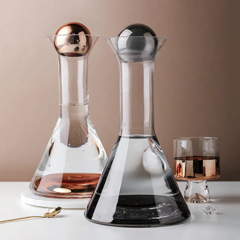 European-Style Crystal Glass Electroplating Rose Gold Water Jug American Decanter Wine Set - Julia M LifeStyles