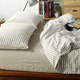 Washed Cotton Four-piece bedding Checked set