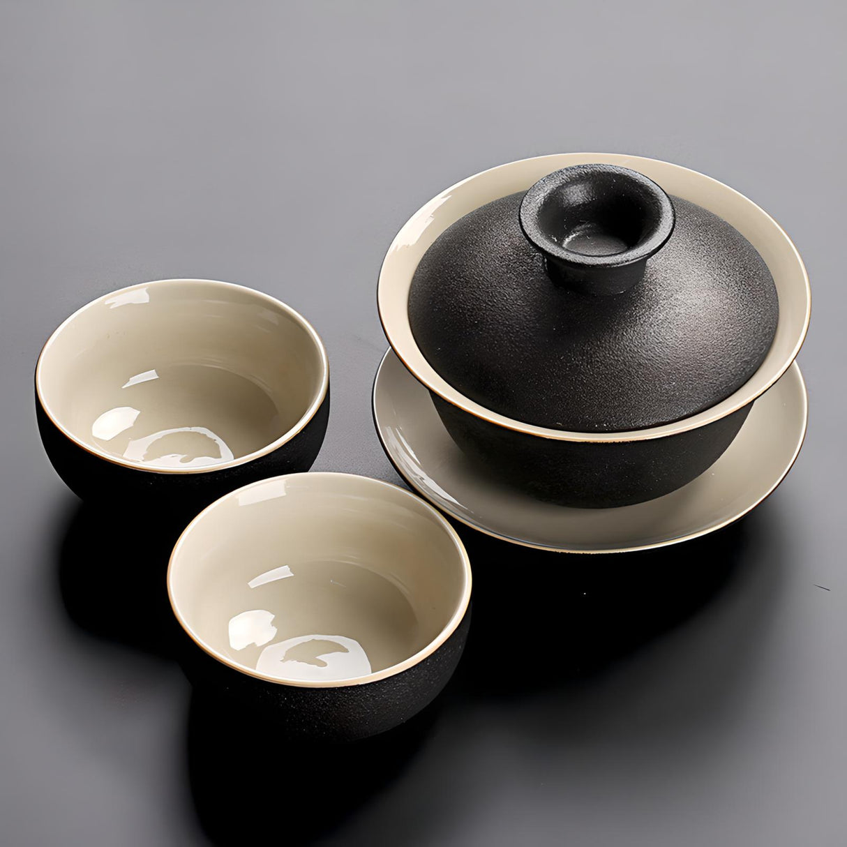 Zen Style Black Pottery Nine-Piece Tea Set 🖤