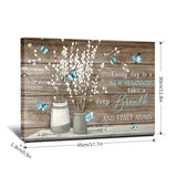 1pc Framed Painting Flowers And Butterfly Canvas Posters And Prints Wall Art Pictures With Frame For Living Room & Bedroom, Home Decoration, Festival Gift For Her/Him, Ready To Hang