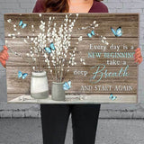 1pc Framed Painting Flowers And Butterfly Canvas Posters And Prints Wall Art Pictures With Frame For Living Room & Bedroom, Home Decoration, Festival Gift For Her/Him, Ready To Hang