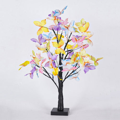 Fashion Colorful LED Rose Flower Tree Table Lamp For Holiday Party Wedding Xmas Gift Hotel Room Decor Night Light