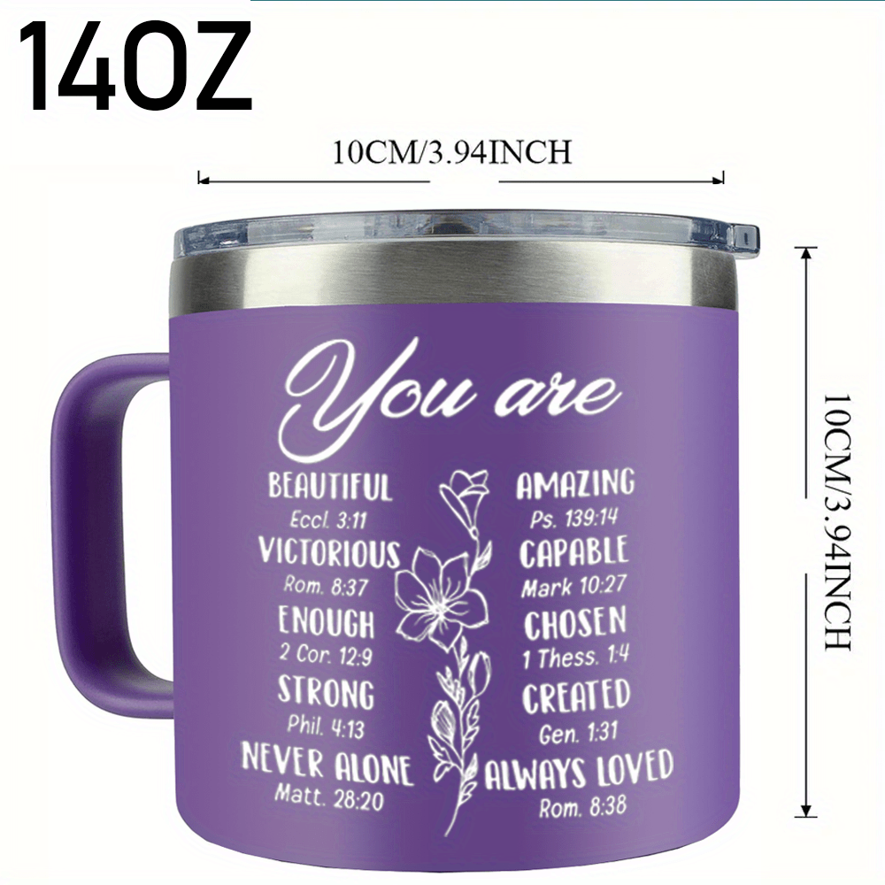 Elegant 14oz Stainless Steel Insulated Coffee Mug with Handle Julia M LifeStyles