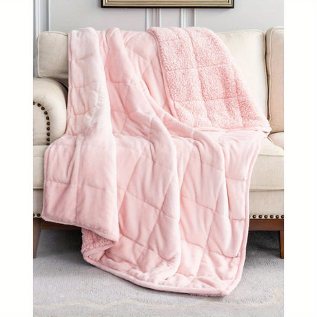 Weighted Blanket 15lbs, Sherpa Weighted Blankets for Adults, Fuzzy Soft Flannel Bedding Blanket Throw 60 x 80 inches