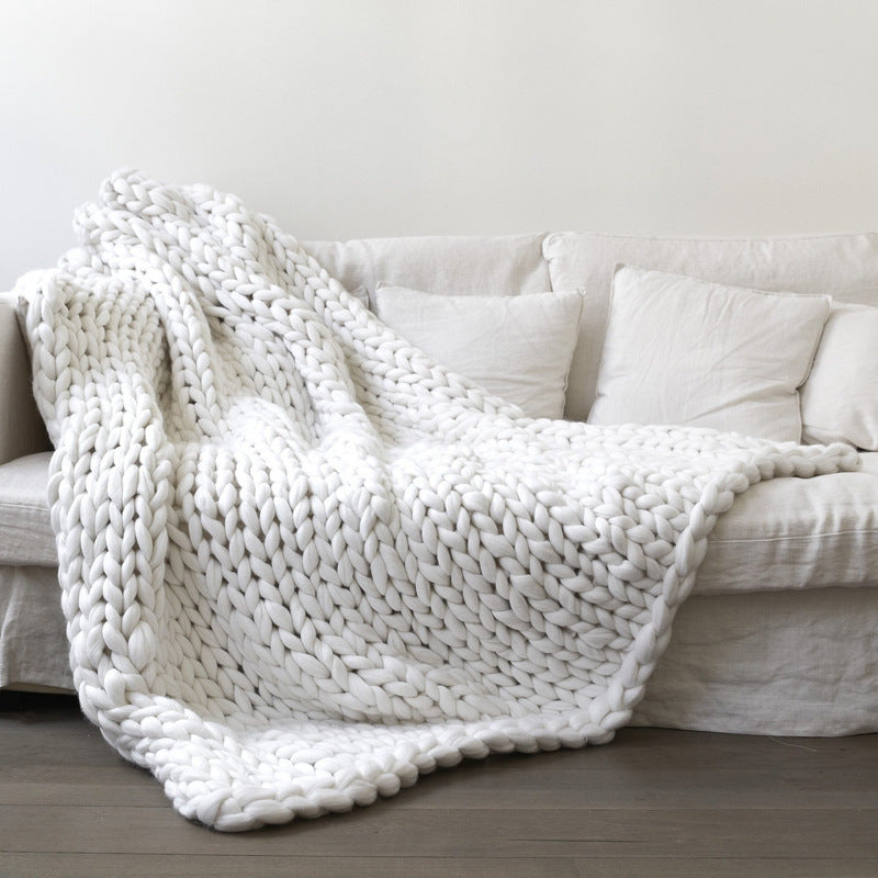 Nordic Thick Wool Hand-Woven Luxury Blanket Julia M Home & Kitchen