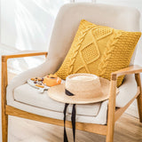 Home Soft Pillow Case in Rich Turmeric & Coffee Tones – 45x45 cm
