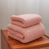 Wide Stripe Dark Stripe Coral Velvet Printing Towels Suit