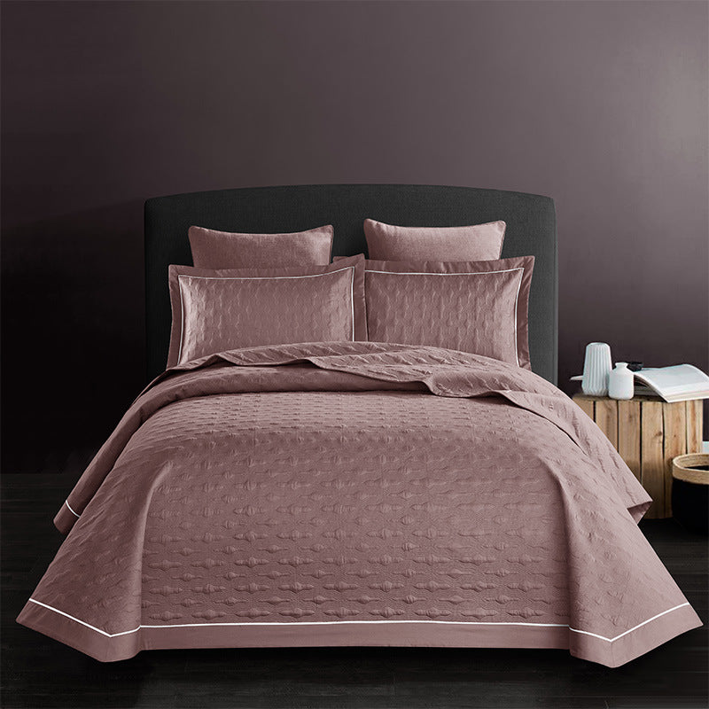 Opulent 3Pcs Cotton Coverlet Embossed Reversible Set