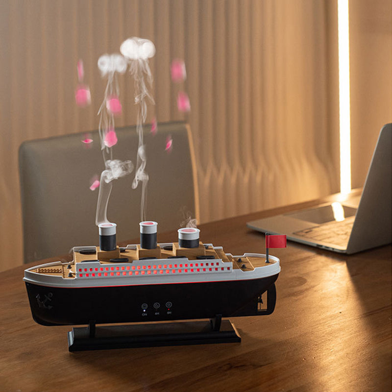 Titanic ship model humidifier (250ml), also an essential oil diffuser with jellyfish smoke ring spray for home aroma. - Julia M LifeStyles