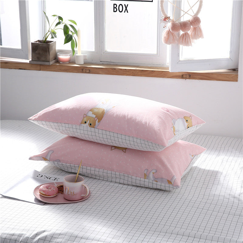Luxury Cotton Twill Four-Piece Bedding Set with Reactive Print