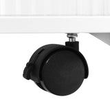 Stylish mobile desk with lockable wheels,bedside table with 5mm thick grooved tempered glass and gold round bars ，black Julia M Home & Kitchen