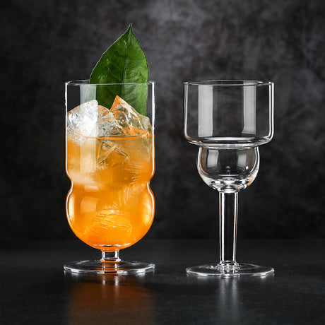 Elegant Glass Stemware for Coffee, Fruit Tea, and Beverages
