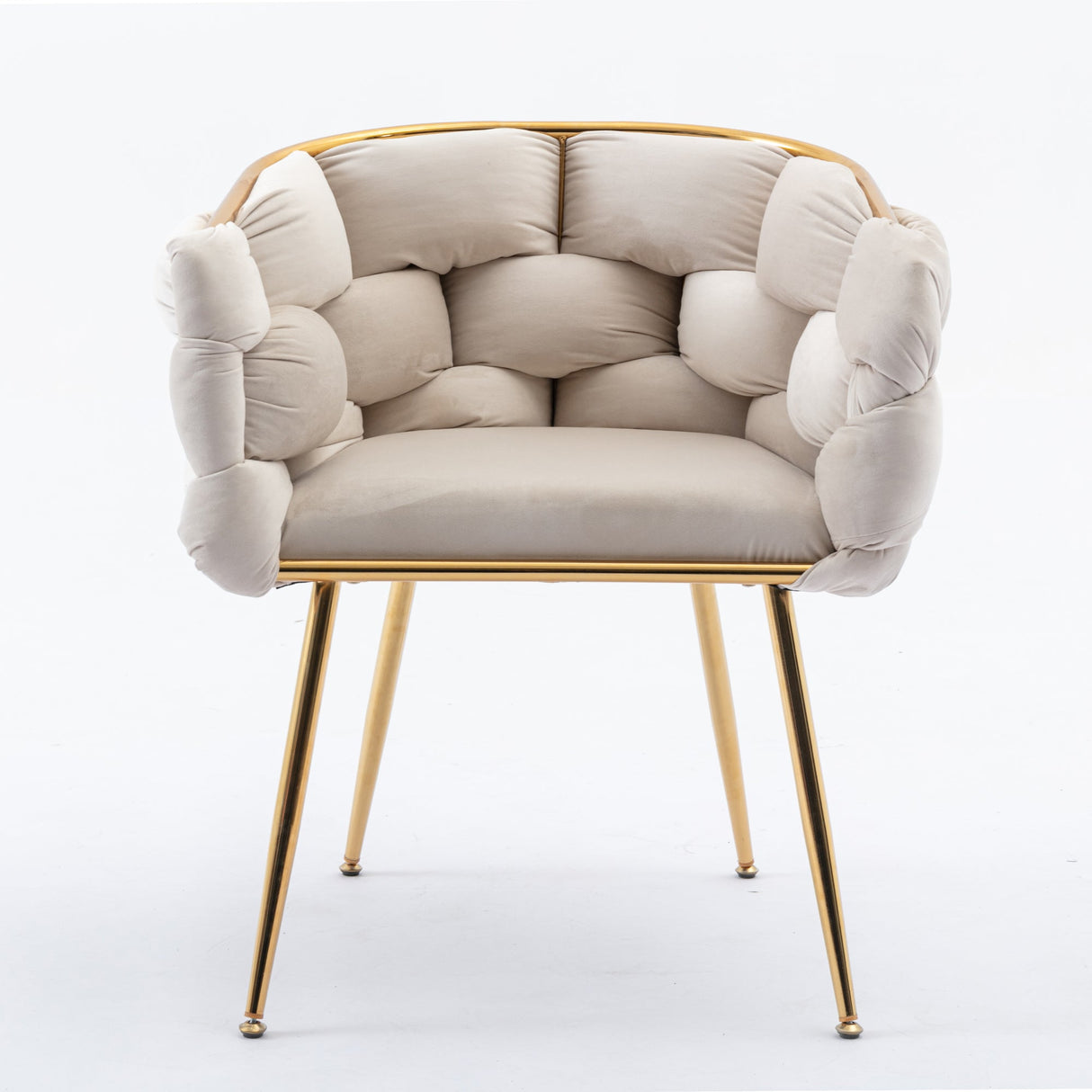 Luxury modern simple leisure velvet single sofa chair bedroom manicure table back chair beige Julia M Home & Kitchen