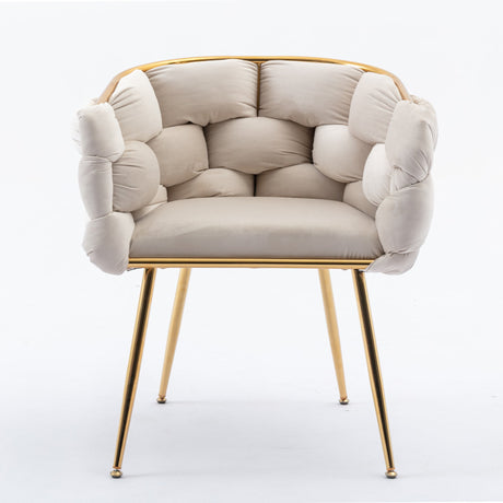 Luxury modern simple leisure velvet single sofa chair bedroom manicure table back chair beige Julia M Home & Kitchen