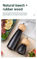 Kitchen Adjustable Coarseness Wood Pepper Grinder Mill Wooden Manual Sea Ceramic Grinding Mechanism Salt Mill