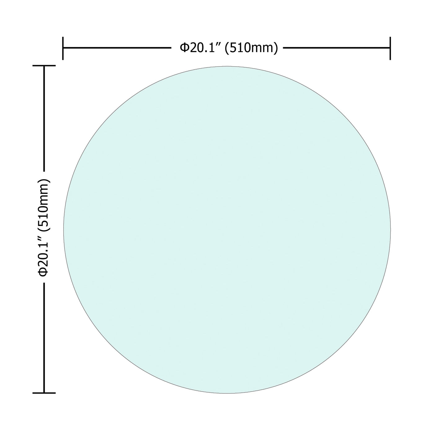 20" Inch Round Tempered Glass Table Top Clear Glass 1/4" Inch Thick Round Polished Edge Julia M Home & Kitchen